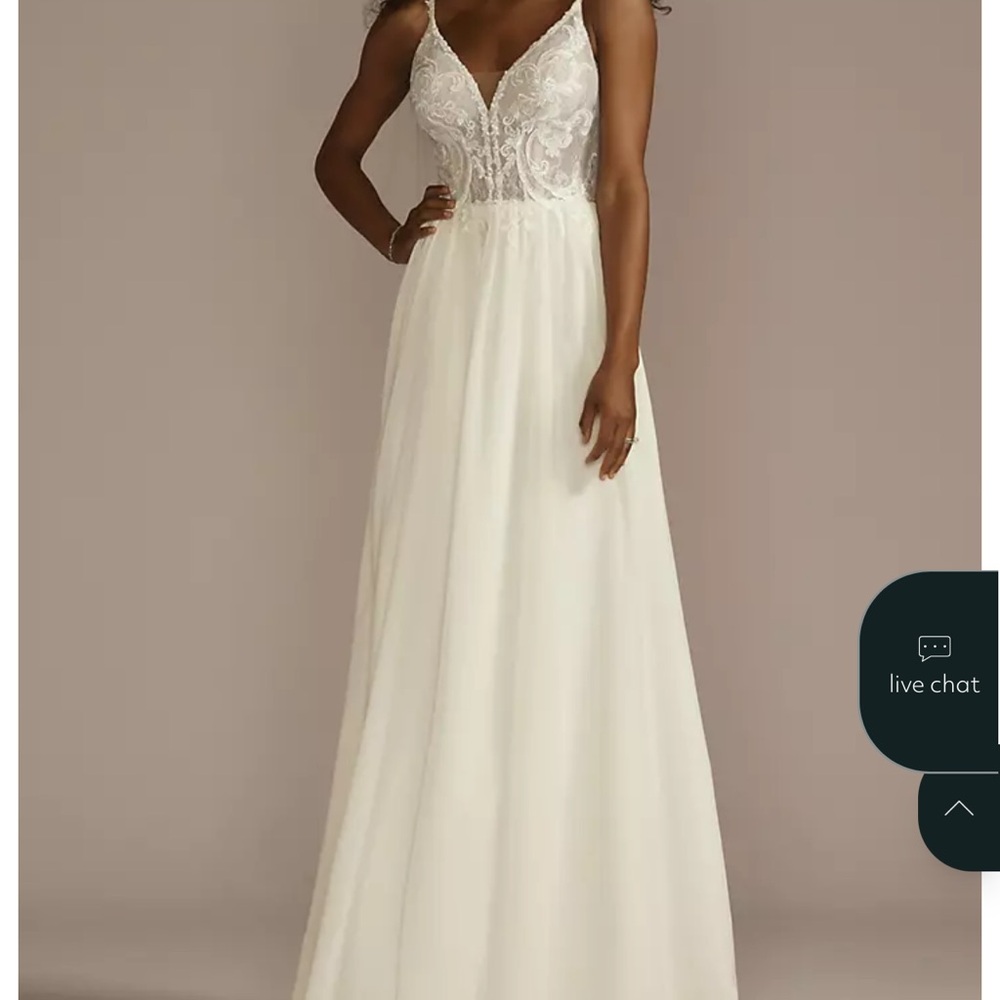 David's Bridal Cream Lace Wedding Dress